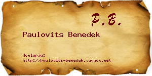 Paulovits Benedek névjegykártya